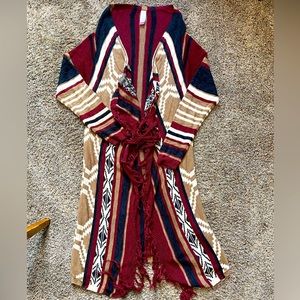 No Boundries Southwestern Style Coverall Cardigan